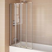 (AA83) 800mm - 4mm - 4 Panel Folding Bath Screen. Four folding panels ensure this bath screen ...