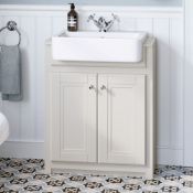 (NV69) 667mm Cambridge Clotted Cream FloorStanding Sink Vanity Unit. Basin not included. Timele...