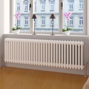 (AA159) 600x1410mm White Double Panel Horizontal Colosseum Traditional Radiator. RRP £552.99....