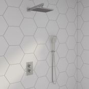 (AA64) Square Concealed Thermostatic Mixer Shower Kit & Large Head. RRP £349.99. Extra-large r...