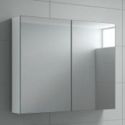 (DD153) 667mm Harper Gloss White Double Door Mirror Cabinet. Double door design allows for perf...