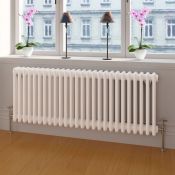 (AA161) 600x1226mm White Double Panel Horizontal Colosseum Traditional Radiator. RRP £524.99...