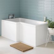 (AA88) 1600mm Left Hand L-Shaped Bath. RRP £432.99. COMES COMPLETE WITH SIDE PANEL. Constructe...