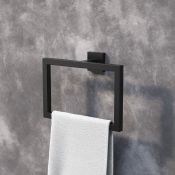 (CC63) Iker Black Towel Ring Statement aesthetic for minimalist appeal Luxurious, corrosion res...