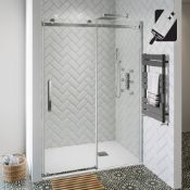 (CC41) 1400mm - 10mm - Premium Frameless EasyClean Sliding Shower Door. RRP £479.99. 10mm Brit...