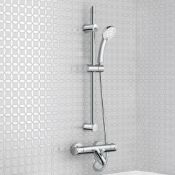 (H58) Thermostatic Surface-mounted Bath tap + 3 Positions Shower set Chrome. Use of three diff...