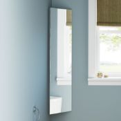 (CC32) 300x1200mm Liberty Stainless Steel Tall Corner Mirror Cabinet. RRP £349.99. Made from h...