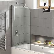 (TT130) 800mm Easy Clean Bath Screen - 6mm. RRP £191.99. 6mm Tempered Saftey Glass Screen - Ou...