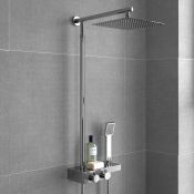 (AA61) Square Thermostatic Bar Mixer Shower Set Valve with Shelf 10