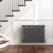 (CC129) 600 x 600 mm Traditional Anthracite Triple Panel Horizontal Radiator. RRP £369.99. ...