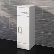 (CC112) 250x300mm Quartz Gloss White Small Side Cabinet Unit. Pristine gloss white finish Grea...