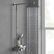 (AA63) Round Thermostatic Bar Mixer Shower Set Valve with Shelf 10