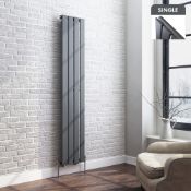 (NV56) 1600x300mm Anthracite Single Flat Panel Vertical Radiator. RRP £239.99. Ultra-modern in...
