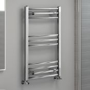(CC52) 800x600mm - 20mm Tubes - Chrome Curved Rail Ladder Towel Radiator. RRP £179.99. Our Nan...