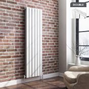 (Z166) 1600x452mm Gloss White Double Flat Panel Vertical Radiator. RRP £454.99. We love this b...