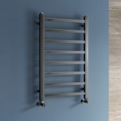 (H50) 800x500mm Black Nickel Square Rail Ladder Towel Radiator. RRP £369.99.Our expertly engi...
