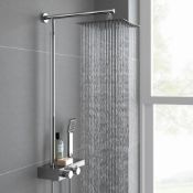 (QQ101) Square Exposed Thermostatic Shower Shelf, Kit & Large Head. RRP £349.99. Style meets f...