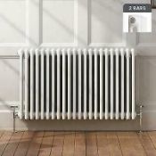 (QQ47) 600x1226mm White Double Panel Horizontal Colosseum Traditional Radiator. RRP £573.99. ...