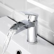 (QQ103) Denver Waterfall Sink Mixer Tap Chrome Plated Solid Brass Mixer cartridge Minimum 0....