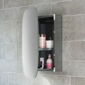 (QQ78) 450x600 Curved Rectangular Liberty Stainless Steel Mirror Cabinet. RRP £199.99. Contemp...