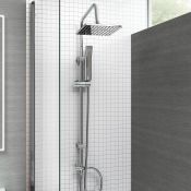 (CC172) 200mm Square Head, Riser Rail & Handheld Kit. Quality stainless steel shower head with...