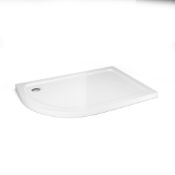 (Z241) 1200x800mm Offset Quadrant Ultra Slim Stone Shower Tray - Left. RRP £343.99. Low profil...
