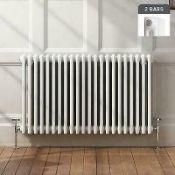 (JL123) 600x1226mm White Double Panel Horizontal Colosseum Traditional Radiator. RRP £553.99...