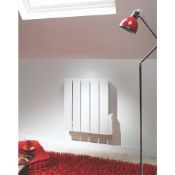 (JL142) 554 X 575MM WALL-MOUNTED OIL-FILLED CONVECTOR HEATER 1000W. RRP £219.99. Aluminium c...