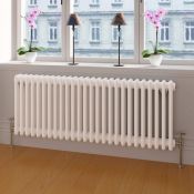 (JL22) 600x1226mm White Triple Panel Horizontal Colosseum Traditional Radiator. RRP £549.99.F...