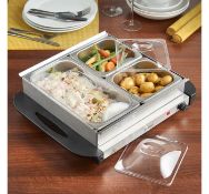 (JL96) 200W 3 Pan Buffet Server Keep food hot and tasty with the 200W 3 Pan Buffet Server Use...