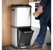 (JL95) 34L Stainless Steel Recycle Bin. An efficient, space-saving recycling solution. Suitabl...