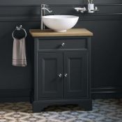 (JL4) 600mm Loxley Charcoal Countertop Unit & Sink - Floor Standing. RRP £799.99. Comes comple...