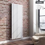 (DD79) 1600x608mm Gloss White Double Flat Panel Vertical Radiator. RRP £449.99. Made from high...