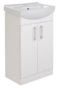 (JL29) 550mm Gloss White Vanity unit & basin set. Clean, crisp and versatile, our Ardenno gloss...