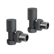 (JL92) Anthracite Standard Connection Angled Radiator Valves 15mm Contemporary anthracite fini...