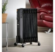 (JL77) 9 Fin 2000W Oil Filled Radiator - Black Powerful 2000W radiator with 9 oil-filled