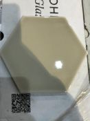 (Z255) 8m2 150x170mm Hanbury Hexagon Beige Glazed Floor Tiles.      (Z255) 8m2 150x170mm Hanbury