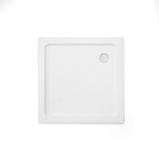 (DD70) 700x700mm Square Ultra Slim Stone Shower Tray. RRP £229.99. Low profile ultra slim desi...
