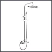 (CC164) Square Exposed Thermostatic Shower Kit & Medium Head. RRP £299.99. Enjoy the minimalis...
