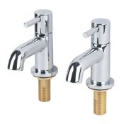 (LL75) Ola Pair of Bath Taps. Pair of bath taps with solid brass bodies and hidden aerators. 