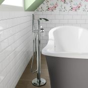(DD6) Melbourne Chrome Freestanding Bath Tap with Hand Held Shower. RRP £529.99.Ideal for