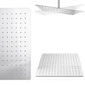 (QP202) Stainless Steel 300mm Large Square Shower Head Solid metal structure Can be wall or c... (