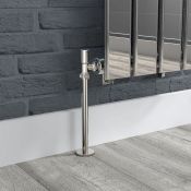 (NV142) Standard 15mm Connection Angled Chrome Radiator Valves Chrome Plated Solid Brass Angl...