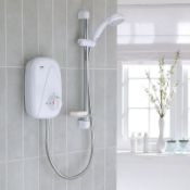 (QP224) Mira - Vigour Manual Power Shower - White & Chrome. Control the flow and temperature... (