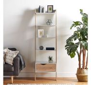 (JL6) White & Oak Bookcase Charming light oak-effect accents add to the appeal 5-tier shelvin...  (
