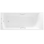 (QP223) 1700mm x 700mm Roca Almeria Single Ended Rectangular Bath with Grips - 2 Tap Hole.