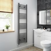 (QQ132) 1000x450mm - 20mm Tubes - Anthracite Heated Straight Rail Ladder Towel Radiator.