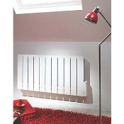 (RR53) 100x575mm Wall-Mounted Oil-Filled Convector Heater. Programmable Timer. 7 Day