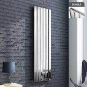 (QQ15) 1600x452mm Chrome Single Flat Panel Vertical Radiator. RRP £339.99. Ultra-modern in    (QQ15)