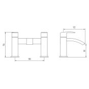 (AA146) Harper Bath Mixer Tap Chrome Plated Solid Brass 1/4 turn solid brass valve with ceram...